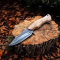 10" CUSTOM DAMASCUS GUT Hook Knife, Hunting Fishing Camping Knife, Exotic Rose Wood & Bone Handle, Birthday Gift, New Year Gift, Gift Ideas.