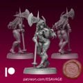 Amazon Barbarian Pinup Fantasy Miniature Dungeons and Dragons Mini RPG Tabletop Miniature DnD Painting Pathfinder 5e DnD | ES