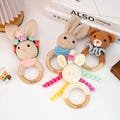 Personalized Rattle for Baby Shower,Wooden Rattle Ring for Newborn Gift,  Name Engraving Baby Gift, Newborn Gift, Baby Shower Gift