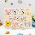 Custom Name Puzzle With Pegs, Animals Wooden Baby Name Puzzle, Name Puzzle With Pegs, Nursery Decor, Baby Gift 1st Birthday