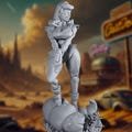 Retro Space Girl Pinup Miniature - 3D Printed Mini - SFW & NSFW Models - Gaz Minis