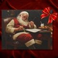 Puzzle, Santa's List Christmas Present 120, 252, 500-Piece Jigsaw - Norman Rockwell Style, Family Activity, Retro Holiday Game