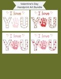 Valentine Handprint Art, Printable Valentine Craft, Preschool Toddler Handprint Craft, Gift for Mom Grandma from kids, I LOVE You bundle