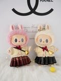 Labubu Clothes Outfit V1 V2 Monster Doll Cloths Have a Seat Labubu Macaron Mini Clothes with bag shoes headband