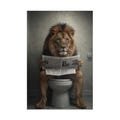 Funny Lion Bathroom Puzzle | Whimsical Lion Reading Newspaper Jigsaw | 110, 252, 520 & 1014 Piece Puzzle Gift for Animal Lovers