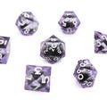 Amethyst Crush Liquid Core 7pcs Dice Set | Sharp Edge Dice for DnD and TTRPGs, Gift for Tabletop Roleplay Fan, Dungeon Master Dice
