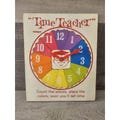 Vintage Playskool Time Teacher Wooden Puzzle Rainbow Clock Moving Hands School