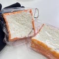 Sticky thermoplastic rubber (TPR) large toast stress-relieving soft rubber toy, mini decompression squeezing toy.