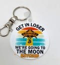 Bulk Bitcoin Keychains – 'Get in Loser, We’re Going to the Moon' – 2-Inch Acrylic Crypto Accessories – Pack of 100