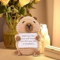 Funny Positive Capybara Cute Crochet Doll Cheer Up Capybara Knitted Capybara Doll Funny Crochet Inspirational Comfort Capybara