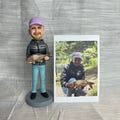 Custom Fisher Man Bobblehead, Personalized Fishing Statue, Bobble Head Gift for Father and Boss, Custom Fishing Statue Gift for Boys