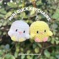Handmade Crochet Miniature Duck Bird Keychain, Phone Charm Plushie