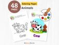 Printable Animal Coloring Pages, Kids Coloring Activity, Animal Colouring Pages for Toddlers, Coloring Book for Kids