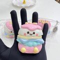 Sticky thermoplastic rubber (TPR) cute pink hamburger stress-relieving soft rubber toy, mini decompression squeezing toy.