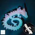 3D Multicolor Glow-in-the-Dark Rainbow Dragon, Articulated Dragon, Fidget Dragon, Crystal Dragon,Trendy Toy,Popular Gift,Dragon Lover's Gift