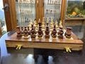 The Persian Series reproduction complete chess set Boxwood & Antiqued Boxwood 2.75" King with 12" Chess Board - The Chess Empire