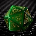 Dice Set |Green Cat's Eye Dnd Dice Set|Norse Mythology Style Symbols| Dnd GM Gift | Gemstone Dnd Dice Gift | Role Playing Games D20 Dice Set