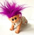 m545 Vintage Crawling Baby Doll Collectible Troll Toy Turning Head