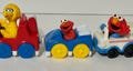Vintage Lot 1993 Sesame Street Tyco Playtime, Big Bird Tow Truck ELMO Car and Ice Cream Truck