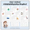 Year 1 Reading Comprehension Bundle, English Grade 1 Literacy Worksheets, Printable Teacher Resources, Kids Educational Reading Passages