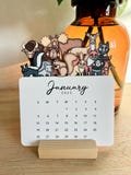 Printable Desk Calendar 2025, PNG for Cutting Machine, PDF for Easy Printing, Calendar with Animals, Calendar 2025, Desk Calendar 2025