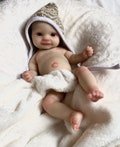 Silicone baby doll reborn 12inch, silicone baby girl with open eyes, special gift, full silicone body