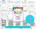 2025 Kids New Year Activity Bundle - Printable Goal Setting, Positive Affirmation Cards, Kindness Challenge + Free 2025 Colorable Calendar!