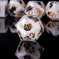Feline Fortune • 7-Piece Resin Dice Set DnD Dice Set for D&D Gifts, Full Dungeons and Dragons Dice Set for DnD Gifts, Liquid Core