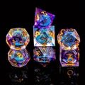 Nebula Fury • 7-Piece Liquid Core Dice Set DnD Dice Set for D&D Gifts, Full Dungeons and Dragons Dice Set for DnD Gifts, Liquid Core