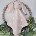 Pink Girls Bunny Rabbit Lovey Security Blanket, Personalized Toy, Personalized Comfort, Newborn Gift, Soft Snuggle, 1st Easter, First, Heart