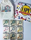 I Spy book and Spy Squares with puzzle on one side and spy color on the other