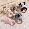 Crochet Toy Rattle for Babies, Personalized Baby Shower Gift, Wooden Rattle Ring for Newborn Gift, Gifts for Nephew Niece, Baby birth gifts