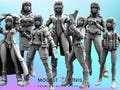 Augmented Cybernetic Humans Set - 28mm 32mm 40mm Scale Cyberpunk Miniature | RPG | Sci fi | Role Playing | Blade Runner | DnD | Papsikel