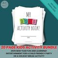 2025 New Year Kids Activity Pack Bundle Printable Goal Setting for Kids Fun Resolutions Worksheet Drawing, Writing & Games