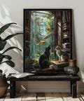 Cat Fish Jigsaw Puzzle 200/300/500/1000 Funny Cat Book Puzzles，Bookish Cat Wall Art，Cat Book Lover Gift，Library Book Nook Shop Wall Decor