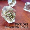 Dice Set Steampunk Gears Cogs Epoxy Board Games
