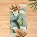Lily Flower Design Rubber Yoga Mat | Non-Slip Exercise Mat, Comfortable, Durable & Eco-Friendly Yoga Mat for Home-Studio Use