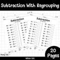 Subtraction with Regrouping (within 100) for 1st Grade-2nd Grade Math. Subtraction Worksheets