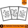 26 Alphabet Coloring Pages | ABC Dot Pages|  Printables, Digital Download, Printable ABC Coloring Pages PDF For Kids