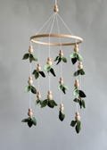 Handmade Felt Leaf and Wooden Bead Baby Mobile - Nursery Decor, Woodland Theme, Eco-Friendly Baby Shower Gift