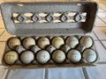 Dozen vintage golf balls found deep in the barn.