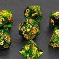 DnD Dice Set Green | Handcrafted Resin | For D&D RPG Tabletop Games | d20 Perfect Gift | Premium Dice Case