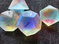 Frosted Prismatic Glass Polyhedral RPG Gemstone Dice | Rare Handmade Raised Number Gemstone DnD Dice for RPG, Dungeons and Dragons, Gem dice