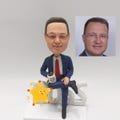 Personalized bobble head doll, custom father 3D statue, gifts for family members, bobble head doll birthday gift, boss appreciation gifts