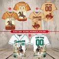Cowboy Riding Baseball Jersey with Custom Name & Number, Western Theme Design for Sports Fans, Personalized T-Shirt for Cowboy Enthusiasts