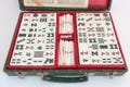 Old Mahjong Luxury set Bamboo base on tiles, Very Vintage Japanese MahJong game, Riichi Mahjong full set in wooden case, "Time traces" #BM2