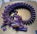 21-Inch Flexible Crystal Dragon | Articulated 3D-Printed Collectible | Silk Finish | Tri-Color | Rainbow