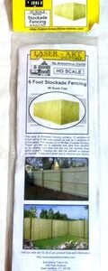 HO Scale Laser-Art - 6 Foot Stockade Fence Kit for scratch building and construction of scenery. - 88 scale feet - NEW in package!