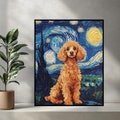 Poodle Starry Night Art Jigsaw Puzzle 120/252/500 Piece Poodle Puzzle Cool Art Painting Puzzles Dog Art Unique Animal Gifts for Dog Lover