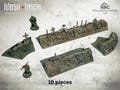Modular Trench Lines: 10 pieces - Trench Crusade Terrain, painted, battle-ready, wargaming terrain, scenery for dystopian RPG and war games